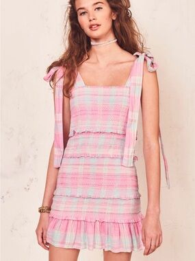 LoveShackFancy Belle Dress in Plaid